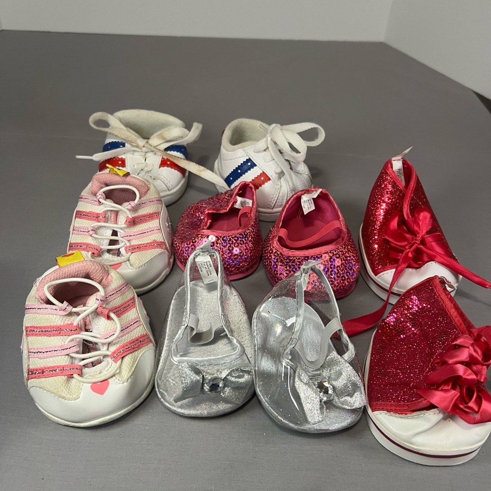 Original Build A Bear accessories Shoes Lot Of 6 Girl slippers sneakers